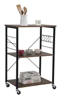 relaxdays Küchenwagen 89 x 60 x 40 cm Schwarz - Tiefe: 40 cm - Breite: 60 cm - Höhe: 89 cm - Detailmaterial: Kunststoff - Mitteldichte Holzfaserplatte (MDF) - Stahl - Grundmaterial: Holz - Metall
