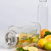 Kilner Getränkespender zum Kühlschrank 3 l - Anwendungszweck: Getränk - Materialtyp: Glas - Material: Edelstahl - Detailfarbe: Silber - Set: Nein