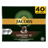 Jacobs Kaffeekapseln Espresso 10 Intenso 5 x 40 Stück - Entkoffeiniert: Nein - Produktionsland: Frankreich - Packungsgrösse: 200 Stück - Geschmacksrichtung: Keine - Getränkeart: Espresso - Kaffeeart: Nespresso Kapseln