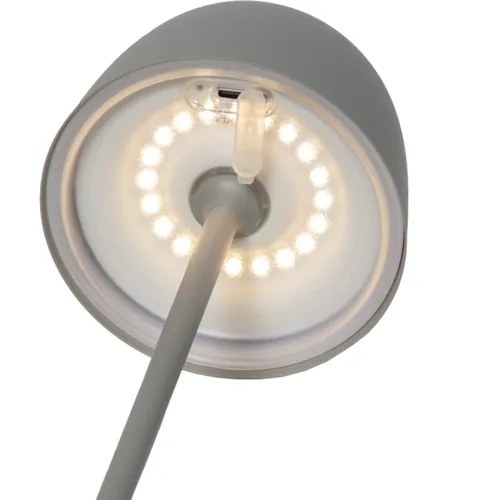 Star Trading Akku-Tischleuchte Ronda IP54, Warmweiss, Grau - Dimmbar: nicht dimmbar - Lichtfarbe: Warmweiss - Zusätzliche Ausstattung: Ein/Aus-Schalter - Leuchtenfarbe: Grau - Gesamtleistung: 1.7 W - Lampensockel: LED fest verbaut