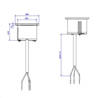 Bachmann PIX built-in socket with 2m power cable