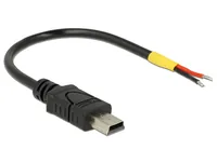 Delock USB-Stromkabel Mini-USB B - Offen 0.1 m - Kabeltyp: Stromkabel - Detailfarbe: Schwarz - USB Standard: 2.0 (480 Mbps) - Länge: 0.1 m - USB Anschluss 2 (Endgerät): Offen - Geschlecht Anschluss 2 (Endgerät): Male (Stecker)