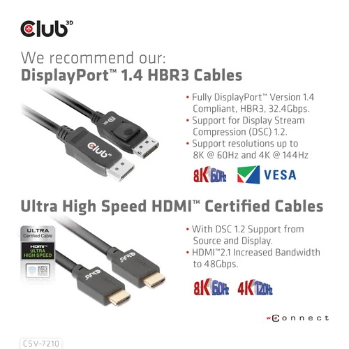 CLUB3D CSV-7210 Tastatur/Video/Maus (KVM)-Switch Schwarz