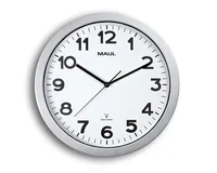 Maul Wanduhr MAULstep Ø 35 cm Silber/Weiss - Form: Rund - Detailfarbe: Silber - Weiss - Uhrtyp: Analog - Funksignal: Ja - Funktionen: Zeit - Funksignalempfang - Detailmaterial: Kunststoff