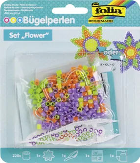 Folia Bügelperlen-Set Flower Mehrfarbig - Produkttyp: Steckplatten Medium - Bügelperlen Medium - Detailfarbe: Mehrfarbig - Bio: Nein - Set: Ja