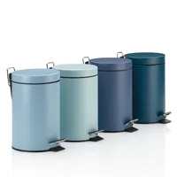 Kela Kosmetikeimer Monaco 3 l, Hellblau - Fassungsvermögen: 3 l - Höhe: 26 cm - Anzahl Behälter: 1 - Detailfarbe: Hellblau - Form: Rund - Material: Metall