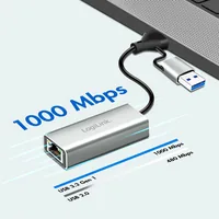 Logilink USB-C > Gigabit Ethernet Adapter mit 2-in-1 USB