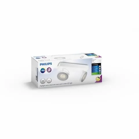 Philips Aufbauspot Clockwork, 2 x 4.5 W, 1000 lm, 2700 K, Weiss - Leuchten Kategorie: Deckenleuchte - Betriebsart: Netzbetrieb - Lampensockel: LED fest verbaut - Farbtemperatur Kelvin: 2700 K - Gesamtleistung: 9 W - Farbwiedergabeindex CRI: 80