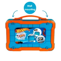 Hot Wheels - Sammelkoffervitrine mit Licht (hellblau/transparent, für 54 Fahrzeuge, 1:64)