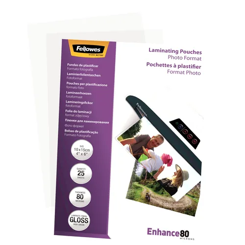 FELLOWES Laminiertasche 10x15cm 5440602 glanz, 80my 25 Stk