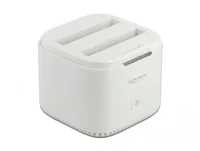 Delock Docking- und Klonstation 63084 2x 2.5 SATA SDD/HDD - Card Reader: Kein - Datenanschluss Seite A: Type-C USB 3.1 Gen 2 - Stromversorgung: Externes Netzteil - Detailfarbe: Weiss - Speicherschnittstelle: SATA III (6Gb/s) - Festplatten Formfaktor: 2.5