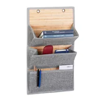 Relaxdays 10021797 Bamboo, Poliestere Grigio