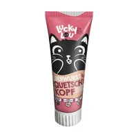 Lucky Lou Katzen-Snack Tube Quetschkopf Leberwurst 75 g - Snackart: Paste - Tierbedürfnis: Kein besonderes Bedürfnis - Geschmacksrichtung: Schwein - Zertifikate: Keine Zertifizierung - Fleischsorte: Schwein - Futtereigenschaft: Keine besondere Futtereigen