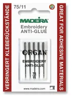 Madeira Maschinennadel Anti Glue 75/11 5 Stück - Verpackungseinheit: 5 Stück - Detailfarbe: Silber - Produkttyp: Maschinennadeln