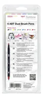 TOMBOW ABT Dual Brush Pen ABT-6P-1 6er Set Grundtöne