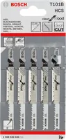 Bosch Professional Stichsägeblätter-Set T 101 B Clean for Wood, 5-teilig - Zubehörtyp: Stichsägenaufsatz - Verpackungseinheit: 5 Stück - Für Material: Holz