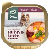 Pure Nature Nassfutter Huhn&Lachs, 150 g - Tierbedürfnis: Kein besonderes Bedürfnis - Geschmacksrichtung: Fisch - Geflügel - Zertifikate: Keine Zertifizierung - Fleischsorte: Huhn - Lachs - Packungsgrösse: 150 g - Futtereigenschaft: Getreidefrei - Hoher F