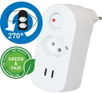 Max Hauri Mehrfachstecker Adapt 1x Typ 13, 2x USB-C, 20 W - Detailfarbe: Weiss - Schalter: Ja - Steckdosenanzahl: 1 - Ausstattung: 2x USB-C - Steckdose T13 - Kinderschutz: Nein