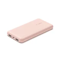Belkin Powerbank Boost Charge 3-Port 10000 mAh - Akkutyp: Lithium-Ion (Li-Ion) - Akkukapazität: 10000 mAh - Detailfarbe: Rosa - USB Ladeanschluss (Output): 3 - USB-C PD: Nein - Max. Output USB-C PowerDelivery: 0 W