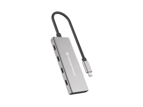 CONCEPTRONIC 4-1 Dock USB-C->3xUSB-C100WPD 25cm gr