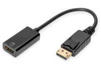 Digitus AK-340415-002-S video cable adapter 0,2 m DisplayPort HDMI Typ A (Standard) Schwarz