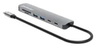 MANHATTAN USB-C PD auf HDMI 7-in-1 4K Dockingstation grau