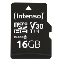INTENSO Micro SDHC Card PRO 16GB 3433470 with adapter, UHS-I