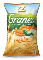 Zweifel Graneo Multigrain Snacks Paprika 100 g - Produkttyp: Paprika & Scharfe Chips - Nährwertangabe pro: 100 g - Energiegehalt (in kj): 1950 KJ - Energiegehalt (in kcal): 465 Kcal - Fett: 20 g - Gesättigte Fettsäuren: 1.5 g