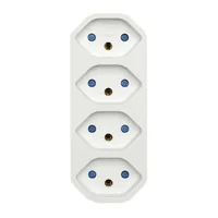 STEFFEN Manta Mehrfachadapter 4xT13 drehbar 4 - Detailfarbe: Weiss - Schalter: Nein - Steckdosenanzahl: 4 - Ausstattung: drehbar 320° - Kinderschutz: Ja