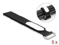 Delock Klettkabelbinder Schwarz 305 mm x 25 mm 5 Stück - Breite: 25 mm - Länge: 305 mm - Ausstattung Kabelmanagement: Wiederverwendbar - Beschriftungsfeld - Produkttyp: Klettkabelbinder - Verpackungseinheit: 5 Stück - Material: Nylon