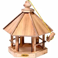 dobar green label Futterspender Caliente zum Aufhängen, 29 x 29 x 34 cm, Holz - Grundfarbe: Braun - Tierart: Vogel - Produkttyp: Futterstelle