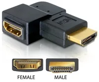 DeLOCK Adapter HDMI male > HDMI female 90° right HDMI 1.3 Black