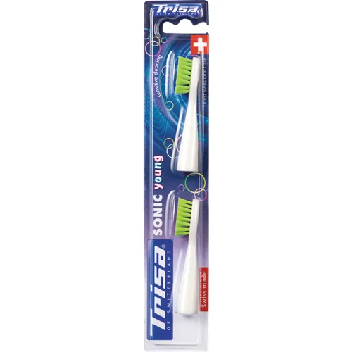 Trisa Zahnbürstenkopf Sonic Advanced Young 2 Stück, Grün - Zahnbürsten-Art: Schallzahnbürste - Verpackungseinheit: 2 Stück