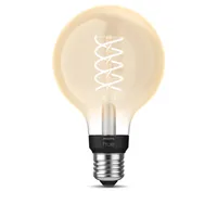 Philips Hue White E27 Einzelpack Globe Filament 550 lm - Lampensockel: E27 - Farbtemperatur Kelvin: 2100 K - Aussenanwendung: Nein - Gesamtleistung: 7 W - Lichtfarbe: Warmweiss (WW) - Leuchten Kategorie: Leuchtmittel