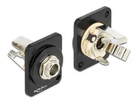Delock D-Typ 6.35 mm 3 Pin Buchse zu Lötanschluss - Detailfarbe: Schwarz - Typ: Anschlussbox