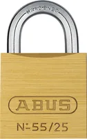 Abus Vorhängeschloss 55/25 Gold Messing - Schlossart: Schlüssel - Set: Nein - Aussenanwendung: Ja