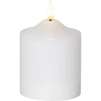 Star Trading LED-Kerze Pillar Flamme Ø 7.5 x 12 cm, Weiss - Betriebsart: Batteriebetrieb - Fernbedienung: Nein - Aussenanwendung: Nein - Höhe: 12 cm - Timerfunktion: Ja - Set: Nein