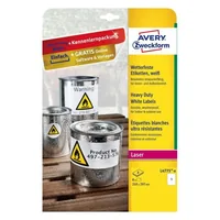 AVERY ZWECKFORM Wetterfeste-Etikett. 210x297mm L4775-8 weiss 8 Blatt/8 Stk.