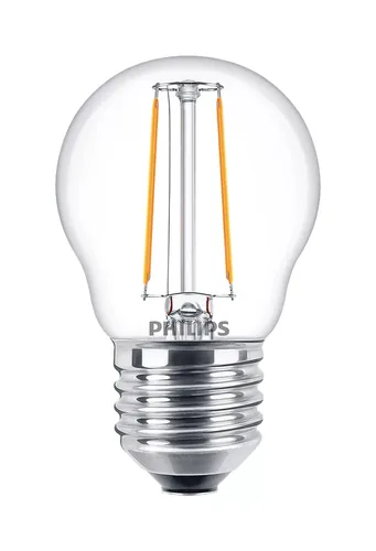 Philips Lampe LEDcla 25W E27 P45 WW CL ND Warmweiss (WW) - Energieeffizienzklasse: F - Lampensockel: E27 - Protokoll: Ohne - Smart Home: Nicht kompatibel - Farbtemperatur Kelvin: 2700 K - Gesamtleistung: 2 W