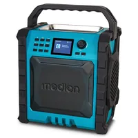 Medion Baustellenradio LIFE P66896 Himmelblau - Radio Tuner: DAB+ - Stromversorgung: Akkubetrieb - Detailfarbe: Himmelblau - Ausstattung: Sleep-Timer - Equalizer - Display - Weckfunktion - Typ: Portabler Radio