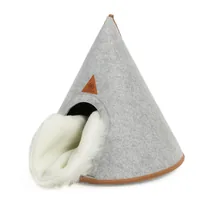 CanadianCat Katzenzelt Cone - Höhe: 50 cm - Anzahl Liegeplätze: 1 × - Detailfarbe: Hellgrau - Tierart: Katze - Produkttyp: Katzenmöbel