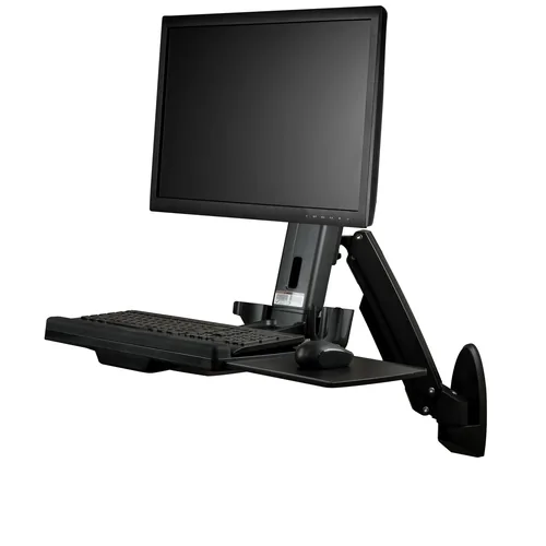 STARTECH.COM Wandmontage Sitz-/ Steh Workstation - 1 Monitor bis zu 60,96cm 24Zoll - VESA - Hhenverstellbarer Ergonomischer