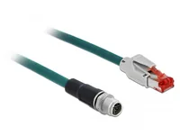 Delock Netzwerkkabel M12 X-kodiert 8 Pin zu RJ45 Stecker PVC 1 m