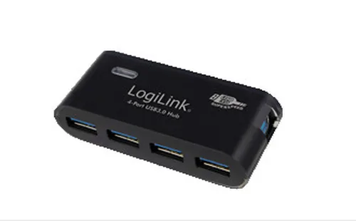 Logilink USB-HUB 4-Port 3.0 m. Netzteil schwarz
