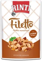 Rinti Nassfutter Filetto Huhn + Lamm in Jelly, 100 g - Tierbedürfnis: Kein besonderes Bedürfnis - Geschmacksrichtung: Lamm - Geflügel - Zertifikate: Keine Zertifizierung - Fleischsorte: Lamm - Huhn - Packungsgrösse: 100 g - Futtereigenschaft: Ohne künstli