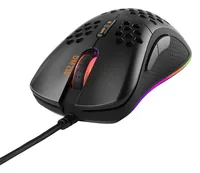 DELTACO Gaming-Maus DM210 - Bedienungsseite: Rechtshänder - Maus Features: Beleuchtung - Daumentaste - Umschaltbare DPI-Auflösung - Detailfarbe: Schwarz - Gewicht: 70 g - Schnittstelle: USB-A - Maximale Empfindlichkeit: 6400 dpi