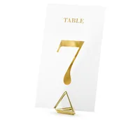 Partydeco Tischkarte Nummern 7 x 12 cm, 20 Stück, Transparent/Gold - Papierformat: 7 x 12 cm - Motiv: Hochzeit - Verpackungseinheit: 20 Stück - Detailfarbe: Transparent - Gold - Inkl. Couvert: Nein