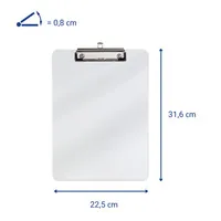 Maul Dokumentenhalter A4 Kunststoff Glasklar - Typ: Schreibplatte - Medienformat: A4 - Detailfarbe: Transparent
