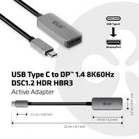 CLUB3D CAC-1567 USB graphics adapter 7680 x 4320 Pixel Schwarz, Silber