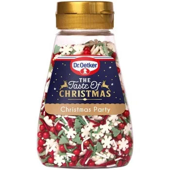 Dr.Oetker Zuckerdekore Streudekor Christmas Party 110 g - Nachhaltigkeit: Nicht angegeben - Packungsgrösse: 110 g - Energiegehalt (in kcal): 402 Kcal - Energiegehalt (in kj): 1708 KJ - Fett: 2.4 g - Davon gesättigte Fettsäuren: 1.6 g